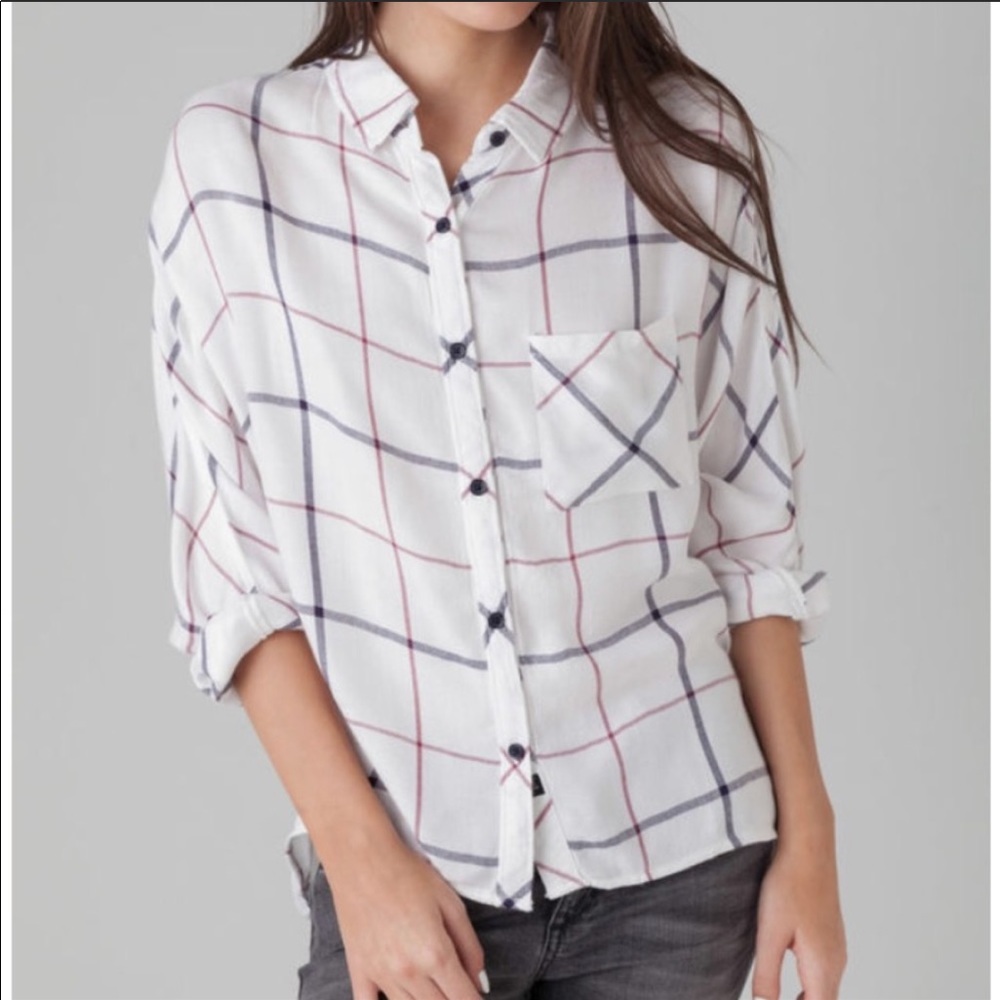 Rails Hunter Plaid Flannel Button Down - image 2